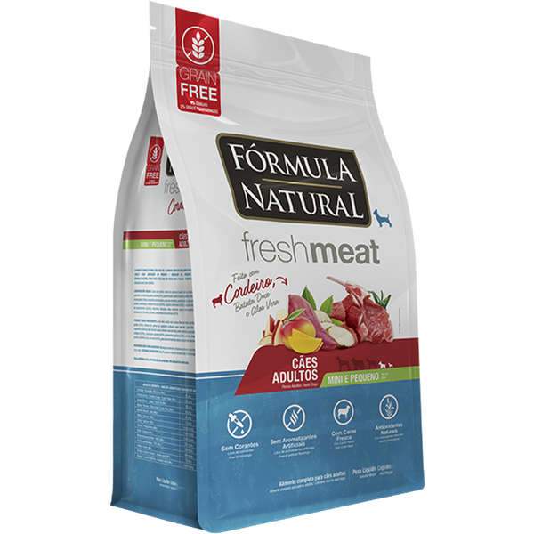 Ração Seca Fórmula Natural Fresh Meat Cordeiro para Cães Adultos Raças Mini e Pequena - 1Kg