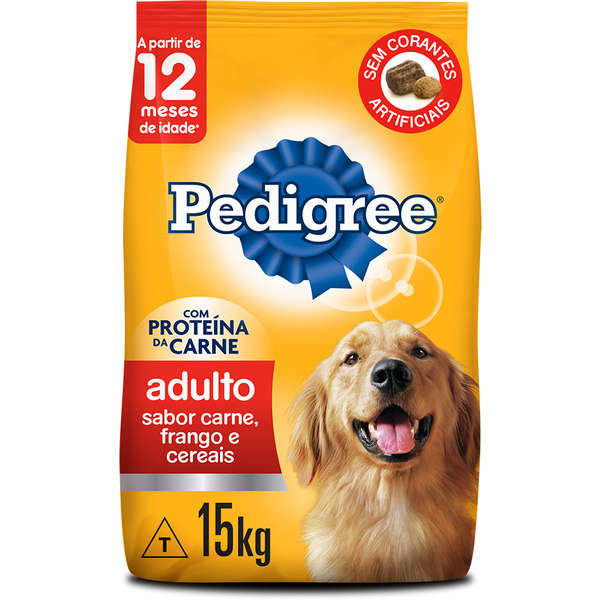 Ração Seca Pedigree Carne, Frango e Cereais para Cães Adultos Raças Médias e Grandes - 1 Kg